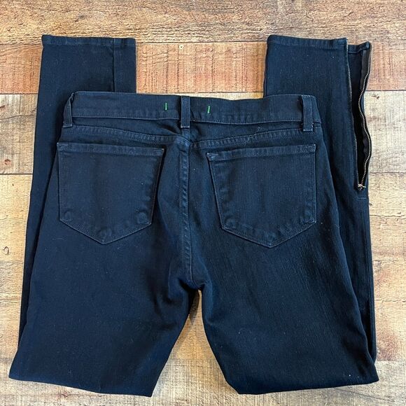 J Brand Black Jeans The Deal Skinny Leg Size 28 Noir Ankle Zip - Picture 5 of 10